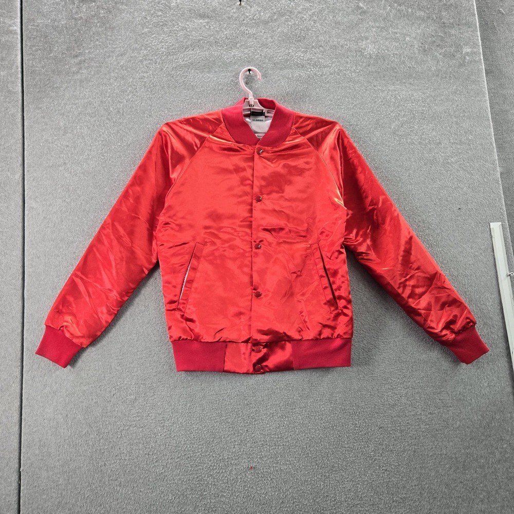 Kylie Jenner  Women Jacket‎ M Red Satin Bomber Lips Snap Button